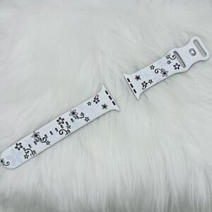 New Floral Design Apple Watch Bands 42mm 44mm 45mm 49mm Black and White
